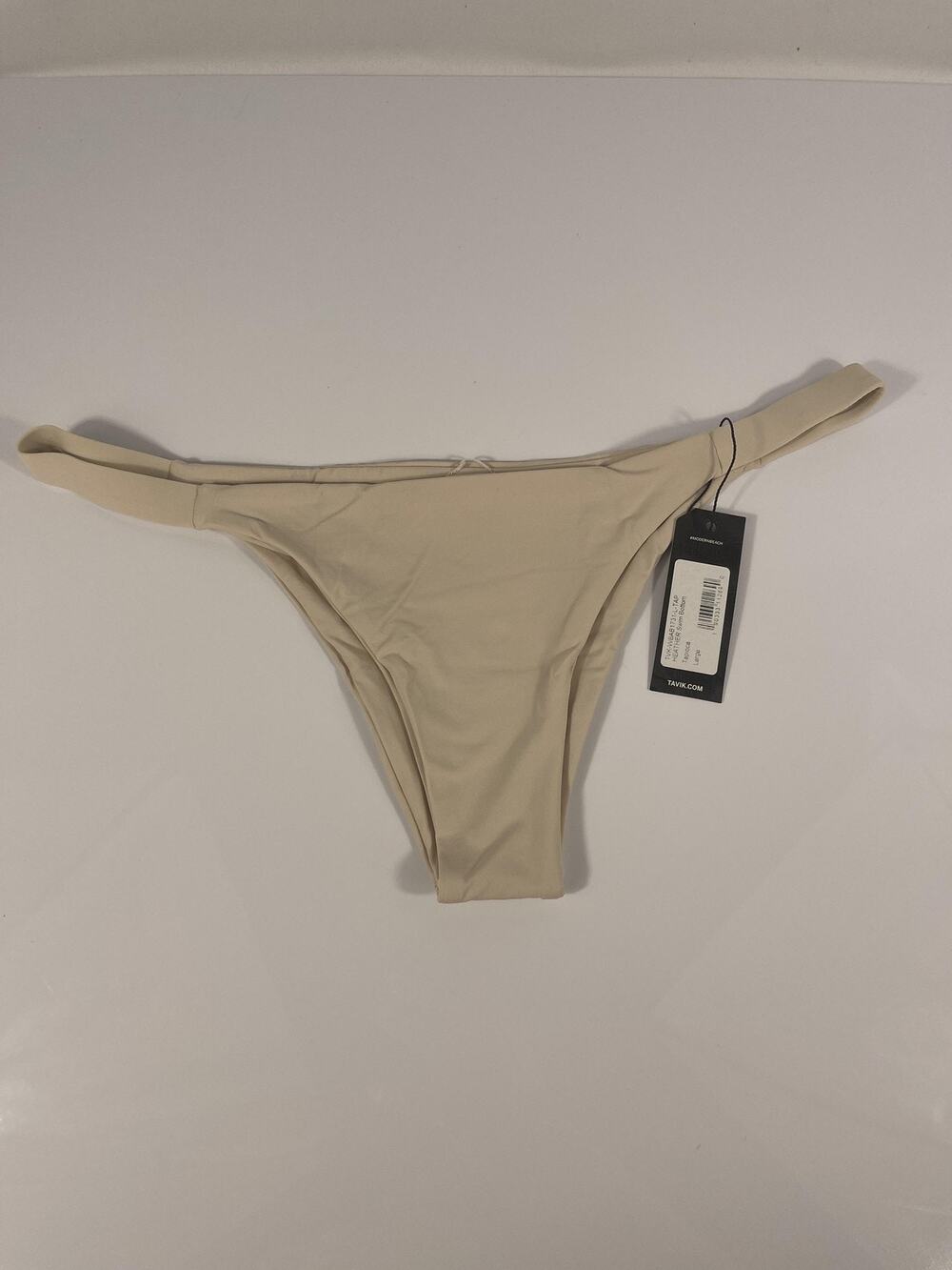 Tavik Swimwear Bikini Bottom Women's Size L Tapioca Beige Heather High Leg USA